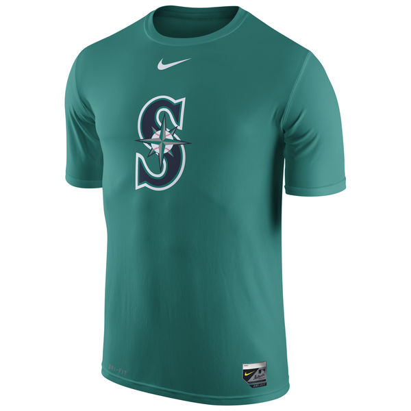 MLB Men Seattle Mariners Nike Authentic Collection Legend Logo 1.5 Performance TShirt  Aqua->->Sports Accessory
